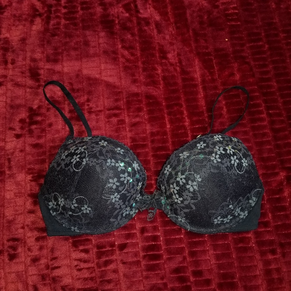 Lace Sequin Push Up Bra